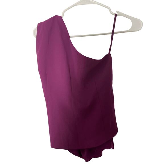 NWT White House Black Market Purple One Shoulder Blouse - Picture 11 of 11